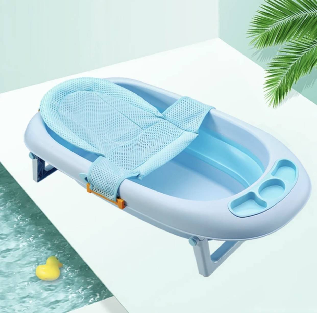 Baby Bath Net Seat Support Mat Foldable Baby Bath Tub